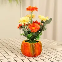 Fiori decorativi ghirlande diy zucca a forma di zucca a forma di vaso piante ringraziamento decorazioni natalizie autunno artificiale fiore floreale festivo h