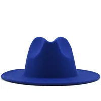 유니섹스 플랫 브림 양모 벨트 레드 블랙 패치 워크 재즈 공식 모자 파나마 모자 Trilby Chapeau 남성용 고품질 A3