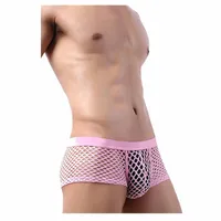 Sous-vêtements pour hommes Sexy Shorts translucides Sports Boxer Boxer Low-Haute Vêtements de nuit Sexy Sous-àjoir homme Mesh Boxers Short