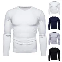 Sweaters pour hommes Debracat Sweat Sweat-shirt Sweat-shirt Blanc Pull Jumper Pull Casual V Cou À manches longues Pulls d'hiver Vêtements