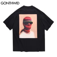 Gonthwid Tişörtleri Streetwear Hip Hop Yaratıcı Poster Baskı Kısa Kollu Tees Gömlek Harajuku Moda Rahat Coton Tops T-Shirt C0315