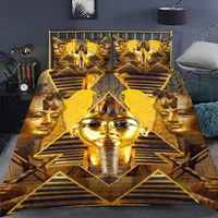 Bedding Sets Pharaoh 3D Ancient Egypt Tribe Decor Comforter Cover Set For Bedroom Egyptian Pyramids Exotic Style Duvet