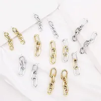 Trendige dicke Kette Vintage Ohrringe für Frauen Geometrische Aussage Gold CCB Tropfen Ohrringe Punk-Ohrringe Schmuck Zubehör