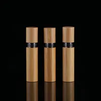 10ml full Bamboo mascara packing bottle refillable Tube mascaras brush empty packaging cosmetic container, silicone brushes growth fluid bottles