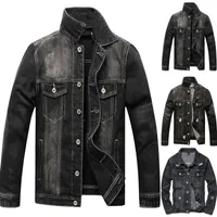 Jackets masculinos gradiente vintage Black Jenim Jacket Colle Tops Blush Fashion Streetwear Coats Boy Hommes Hooded Liew Plus Size