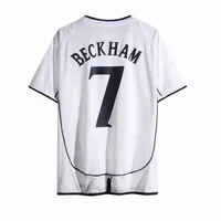 Top Tailândia A +++ 2002 Inglaterra Retro Jerseys de futebol / Beckham HomeAway / 06 Owen / Rooney / Gerrard / Terry / Campbell / Camisa / Lampard / Schools / Futebol Formação Uniforme