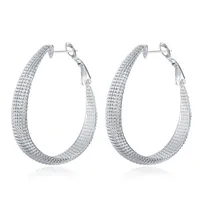 Hoop Huggie Free Selling Fashion Standard 925 Sterling Silver Earbrings For Women Dance Creative Frosted Surface Big Ear Ring Fittingen