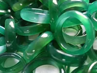 자연 녹색 chalcedony 마노 반지 무료 배송 x1910.
