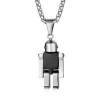 Titan Stahl Roboter Anhänger Hip Hop Style Bewegliche Halskette Pullover Kette Anhänger Halsketten