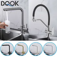 DQOK Bere filtrante acqua cucina rubinetto rubinetto rubinetto rubinetto dual maniglia rubinetto della cucina tap 220118