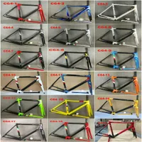 30 Colors Customize Color C64 Road Carbon Bike Frames White Yellow Frame Direct mount brake