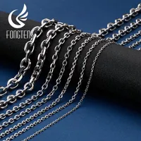 Chains Fongten Hip Hop Link Chain Men Women Necklace High Quality Stainless Steel &quot;O&quot; Long Trendy Lover&#039;s Necklaces Jewelry