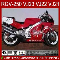 鈴木RGVT RGV 250 CC RGV250光沢のある赤いSAPC VJ23カウリングRGV-250CC Body 107HC.78 RGVT-250 VJ 23 RGV-250 Panel 97 98 RVG250 250CC 1997 1997フェアリングキット