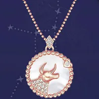 Twaalf Zodiac Teken Ketting Ronde Horoscope Libra Crystal Hangers Charm Star Sign Choker Astrologie Kettingen voor Vrouwen Meisje Mode-sieraden Will en Sandy