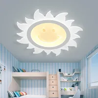 Deckenleuchten einfache ultradünne LED-Lampe Persönlichkeit Kinder Schlafzimmer Sun Lächeln Mädchenzimmer Warme und reizende Lampen kreativ