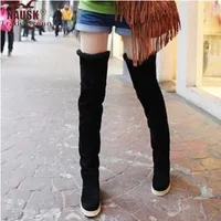 Boots Modèles de nause des femmes neige sur les chaussures de genou femelle dans tube long féminino zapatos mujer bota taille 35-41