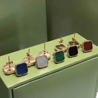 Mode Ohrringe Klee Edelstahl Ohrring Einfaches Design Für Frau Classic 5 Farbe Hohe Qualität mit Box