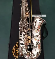 França Mark Vi Classic Modelo Alto EB Tune Saxofone Níquel Banhado E Flat Sax com Caso Bocal Reeds Cintas Profissional