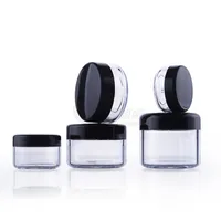 Plastkosmetisk Cream Test Jar Mini Provflaska 3g 5g 10g 15g 20g med färgstark Cap Clear Cosmetics Lotion Container