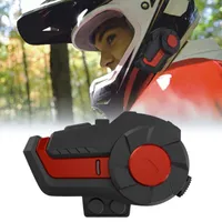 Motorcycle Intercom Headset Bluetooth Capacete Interfone Full-Duplex À Prova D 'Água Sem Fio Redução de Ruído Motorbike Walkie com FM