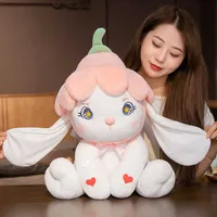 Cute little rabbit doll plush toy petal children comfort sleeping gift girl
