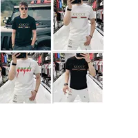 BB T Shirt Erkekler Için Pamuk T-Shirt Yuvarlak Boyun Çift Konu Bahar Yaz 20ss Mektubu Yüksek Sokak Gevşek Eğilim Kısa Kollu Erkek Giyim