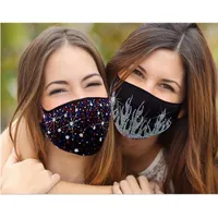 Mode staubdichte Gesichtsmaske Pailletten Bling Bling Diamant Schutzmaske Mund Masken Waschbare Wiederverwendbare Frauen Bunte Strassmasken