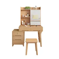 Bedroom Furniture Nordic all solid wood dressing table storage cabinet integrated retractable multi-functional small apartment locker