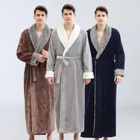 Мужские сонные одежды Юката Осень и зимняя Фланелевые влюбленные Ночные Густые халаты Home Pajamas 2021