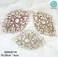 Bruiloft sjerpen (1pc) zilver rose goud kristal strass bridal riem applique strijkijzer op naaien voor jurk WDD0710