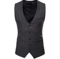 Herrvästar Sillben Tweed Mens Waistcoat Formell Business Slim Fit för män Retro British Style Gentleman Suit Vest Gilet J3304