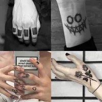 Черный блок клоун временная татуировка наклейки мужчин мужчины женские тела искусства рука талия поддельные татуировки водонепроницаемый палец тату
