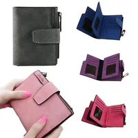 Wallets Women Mini Grind Magic Bifold Leather Wallet Card Holder Purse Id Case Cartera Mujer 2022 High Quality