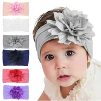 Noworodki Girls Floral Headbands Dzieci Turban Solidna bawełna Hairband Do Baby Elastic Head Wrap Akcesoria do włosów Bandeau