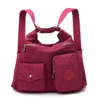 2022Jinqiaoer Nya vattentäta kvinnor dubbel axelväska designer handväskor högkvalitativ nylon kvinnlig handväska bolsas sac en huvud