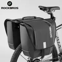Rockbros 자전거 리어 랙 양측 낙타 가방 걱정없는 사이클링 방수 반사 스트립 숨겨진 지퍼 가방