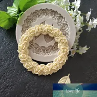 DIY Silicone Mold Rose Garland Leaf Frame Fondant Candy Mold 3D Wreath Leaves Shape Silicone Cake Mold Cake Dekorativ verktyg