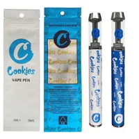 Cookies vazios descartáveis ​​vape canetas starter kits recarregáveis ​​e cigarros velas carrinhos 1ml vidro espessura Óleo de óleo vaporizador 400mAh construído na ponta da bateria
