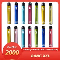 Elektroniska cigaretter bang xxl 2000 puffs enhet engångsvape penna 800mAh batteri 2% 5% 6% 20 mg 60 mg baljor Förfylld ångpaket grossist