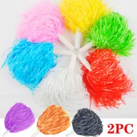 Decorative Flowers & Wreaths 2PC Cheering Pompom Flower Cheerleaders Took Ball Bouquet Hand Rings And Plastic For Sports