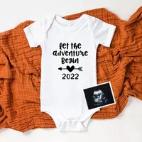 Strampler Lassen Sie das Abenteuer beginnen 2022 Schwangerschaft Ankündigung geborener Baby Bodysuits Kleidung Mädchen Jungen Jumpsuit Sommer Nachtwäsche