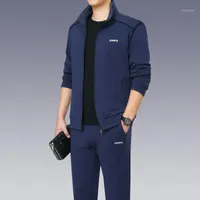 Men's Tracksuits Business Casual Set Primavera Autunno Autunno Sportswear 2 PC Set Sports Suits Giacca + Pant Sweatsuit Men Tracksuit Size L-5XL