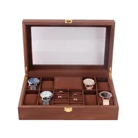 Oglądaj pudełka Przypadki Kolczyki Biżuteria Ring Box Vintage Europejski Jewelrybox Drewniane Okulary Przechowywanie