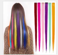 Mode Haarverlängerung für Frauen lange synthetische Clip in Erweiterungen Gerade Haarpfad Party Highlights Punk Hair Stücke