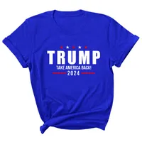 15 스타일 트럼프 2024 T 셔츠 인쇄 라운드 넥 티셔츠 캐주얼 미국 대통령 선거 트럼프 반팔 스웨터