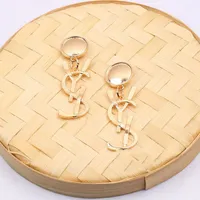 Simple 18K Gold plaqué 925 Silver Luxury Brand Designers LETTER STAD GEOMETRIQUE FEMMES CHAMOUR