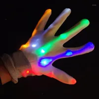 Party Decoration Single Hand LED Flashing Glove Glow in the Dark Toys Light Up Finger Tip Lighting For Children Festival Toy Kid