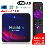 H96 MAX V11アンドロイド11テレビボックスRK3318 4G 64G Bluetooth 4.0 Google 4Kスマート2.4G 5G WiFiメディアプレーヤー