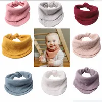 Baby Bibs Muslin Cotton Saliva Towel Soft Double Layer Burp Cloth Breathable Bandana Boy Girl Shower Gifts Newborn Feeding Supplies DW6444