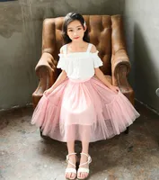 Kızlar Etekler Gazlı Prenses Elbise Peri Bouffant Etek Beyaz Gazlı Bez Tutu Güzel Çocuk Kız Ruffles Parti Elbiseler Çocuk Giyim WMQ632